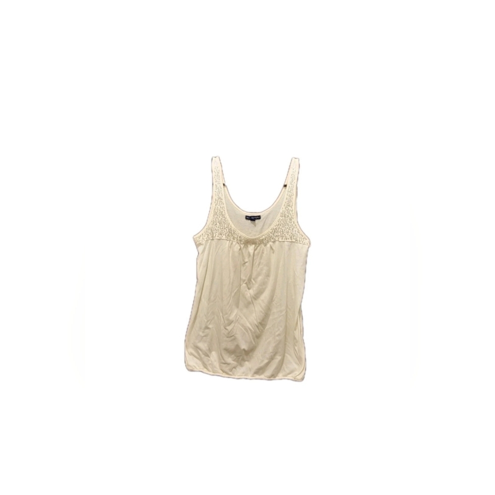 Bohemian Beaded Cream‎ Color Festival Tank Top Size Medium American Eagle Hippie